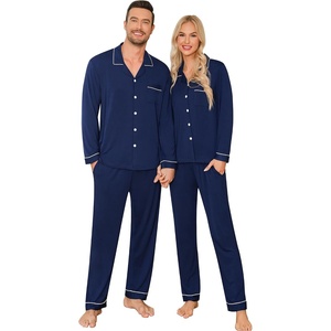 image:imageSWOMOG Family Christmas Pajamas Set Long Sleeve Button Down Sleepwear Festival Party Xmas Holiday Pjs SetNavy Blue