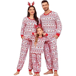 image:imageSWOMOG Family Matching Christmas Pajama Sets UltraSoft PJs Sets Long Sleeve Button Down SleepwearPull Over Flower Deer