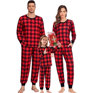 image:imageSWOMOG Family Matching Christmas Pajama Sets UltraSoft PJs Sets Long Sleeve Button Down SleepwearPull Over Red Plaid