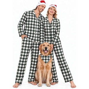 image:imageSWOMOG Matching Family Christmas Pajamas amp Dog BandanaGreen and White Buffalo Plaid
