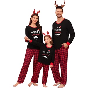image:imageSWOMOG Matching Family Pajama Set Long Sleeve Christmas Pajama Button Down Holiday Sleepwear SetBlack Merry Christmas