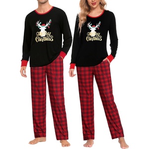 image:imageSWOMOG Matching Family Pajama Set Long Sleeve Christmas Pajama Button Down Holiday Sleepwear SetXmas Reindeerplaid