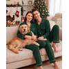 image:imageSWOMOG 100 Cotton Matching Christmas Couple Pajamas Set amp Dog BandanaGreen