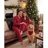 image:imageSWOMOG 100 Cotton Matching Christmas Couple Pajamas Set amp Dog BandanaRed Striped