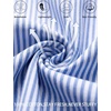 image:imageSWOMOG 100 Cotton Pajama Set For Men 2Pcs Button Down Pjs Set Short Sleeve Sleepwear with Long Pants Soft Stripe Nightwear Blue