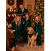 image:imageSWOMOG Christmas Family Matching Pajamas Long Sleeve Button Down Sleepwear Festival Party Holiday Pjs SetsGreen