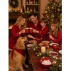 image:imageSWOMOG Christmas Family Matching Pajamas Long Sleeve Button Down Sleepwear Festival Party Holiday Pjs SetsRed