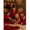 image:imageSWOMOG Christmas Family Matching Pajamas Long Sleeve Button Down Sleepwear Festival Party Holiday Pjs SetsRed