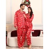 image:imageSWOMOG Couples Silky Satin Pajama Set Long Sleeve Pj Set Button Dwon Loungewear 2 PCS Sleepwear Set Women Christmas Red XXLarge