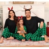 image:imageSWOMOG Family Christmas Matching Pajamas Sets Long Sleeve Pjs Holiday Sleepwear Women Men Soft Loungewear SetEvergreen Christmas Plaid