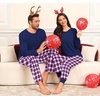 image:imageSWOMOG Family Christmas Matching Pajamas Sets Long Sleeve Pjs Holiday Sleepwear Women Men Soft Loungewear SetWinter Night Plaid