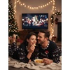 image:imageSWOMOG Matching Family Pajama Set Couple Christmas Printed Sleepwear Xmas Long Sleeve Lounge Set Men amp Women Pjs SetBlack Christmas Tree  Pullover