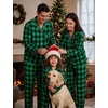image:imageSWOMOG Matching Family Pajama Set Couple Christmas Printed Sleepwear Xmas Long Sleeve Lounge Set Men amp Women Pjs SetBlack Green