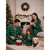 image:imageSWOMOG Matching Family Pajama Set Couple Christmas Printed Sleepwear Xmas Long Sleeve Lounge Set Men amp Women Pjs SetBlack Green