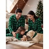 image:imageSWOMOG Matching Family Pajama Set Couple Christmas Printed Sleepwear Xmas Long Sleeve Lounge Set Men amp Women Pjs SetBlack Green Plaid  Button