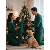 image:imageSWOMOG Matching Family Pajama Set Couple Christmas Printed Sleepwear Xmas Long Sleeve Lounge Set Men amp Women Pjs SetChristmas Green