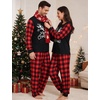 image:imageSWOMOG Matching Family Pajama Set Couple Christmas Printed Sleepwear Xmas Long Sleeve Lounge Set Men amp Women Pjs SetRed Christmas Elk  Pullover