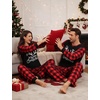 image:imageSWOMOG Matching Family Pajama Set Couple Christmas Printed Sleepwear Xmas Long Sleeve Lounge Set Men amp Women Pjs SetRed Christmas Elk  Pullover
