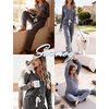 image:imageSWOMOG Womens Pajama Sets Long Sleeve Button Down Sleepwear 2 Piece PJs Soft Lounge Sets with Pockets SXXLDark Grey