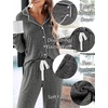 image:imageSWOMOG Womens Pajama Sets Long Sleeve Button Down Sleepwear 2 Piece PJs Soft Lounge Sets with Pockets SXXLDark Grey