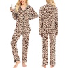 image:imageSWOMOG Womens Pajamas Set Long Sleeve Sleepwear Button Down Nightwear Soft Cotton Pj Lounge SetsLeopard