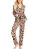 image:imageSWOMOG Womens Pajamas Set Long Sleeve Sleepwear Button Down Nightwear Soft Cotton Pj Lounge SetsLeopard