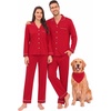 image:imageSWOMOG 100 Cotton Matching Christmas Couple Pajamas Set amp Dog BandanaRed