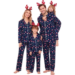 image:imageSWOMOG Christmas Family Matching Pajamas Long Sleeve Button Down Sleepwear Festival Party Holiday Pjs SetsChristmas Hat