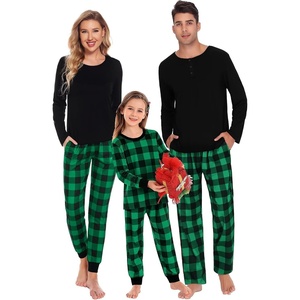 image:imageSWOMOG Family Christmas Matching Pajamas Sets Long Sleeve Pjs Holiday Sleepwear Women Men Soft Loungewear SetEvergreen Christmas Plaid