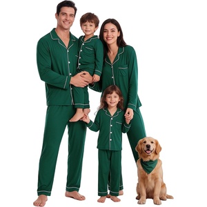 image:imageSWOMOG Matching Family Pajama Set Couple Christmas Printed Sleepwear Xmas Long Sleeve Lounge Set Men amp Women Pjs SetChristmas Green  Button