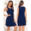 image:imageSWOMOG Women Maternity Nursing Gown and 34 Sleeve Robe Set Labor Delivery Nightgown Breastfeeding Hospital BathrobeNavy Blue