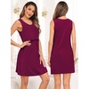 image:imageSWOMOG Women Maternity Nursing Gown and 34 Sleeve Robe Set Labor Delivery Nightgown Breastfeeding Hospital BathrobeWineberry