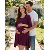 image:imageSWOMOG Women Maternity Nursing Gown and 34 Sleeve Robe Set Labor Delivery Nightgown Breastfeeding Hospital BathrobeWineberry