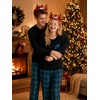 image:imageSWOMOG 100 Cotton Couples Matching Pajama Set Christmas Pajamas Buffalo Plaid Sleepwear Soft PJ Set with PocketsBlue Green Palid