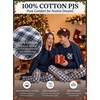 image:imageSWOMOG 100 Cotton Couples Matching Pajama Set Christmas Pajamas Buffalo Plaid Sleepwear Soft PJ Set with PocketsBlue White Plaid