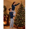 image:imageSWOMOG 100 Cotton Couples Matching Pajama Set Christmas Pajamas Buffalo Plaid Sleepwear Soft PJ Set with PocketsBlue White Plaid