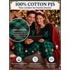 image:imageSWOMOG 100 Cotton Couples Matching Pajama Set Christmas Pajamas Buffalo Plaid Sleepwear Soft PJ Set with PocketsGreen Black Plaid
