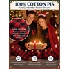 image:imageSWOMOG 100 Cotton Couples Matching Pajama Set Christmas Pajamas Buffalo Plaid Sleepwear Soft PJ Set with PocketsRed Black Plaid