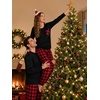 image:imageSWOMOG 100 Cotton Couples Matching Pajama Set Christmas Pajamas Buffalo Plaid Sleepwear Soft PJ Set with PocketsRed Black Plaid