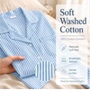 image:imageSWOMOG 100 Cotton Couples Matching Pajama Sets Xmas Long Sleeve Pj SetsBlue Striped