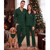 image:imageSWOMOG 100 Cotton Couples Matching Pajama Sets Xmas Long Sleeve Pj SetsGreen