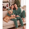 image:imageSWOMOG 100 Cotton Couples Matching Pajama Sets Xmas Long Sleeve Pj SetsGreen Striped