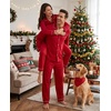 image:imageSWOMOG 100 Cotton Couples Matching Pajama Sets Xmas Long Sleeve Pj SetsRed