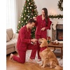 image:imageSWOMOG 100 Cotton Couples Matching Pajama Sets Xmas Long Sleeve Pj SetsRed Striped
