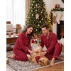 image:imageSWOMOG 100 Cotton Couples Matching Pajama Sets Xmas Long Sleeve Pj SetsRed Striped