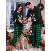 image:imageSWOMOG Christmas Couples Pajamas Sets Matching Women amp Men Long Sleeve Sleepwear Pjs Set Soft 2 Pcs LoungewearGreen Plaid Christmas Elk