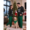 image:imageSWOMOG Christmas Couples Pajamas Sets Matching Women amp Men Long Sleeve Sleepwear Pjs Set Soft 2 Pcs LoungewearGreen Plaid Christmas Elk