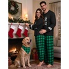 image:imageSWOMOG Christmas Couples Pajamas Sets Matching Women amp Men Long Sleeve Sleepwear Pjs Set Soft 2 Pcs LoungewearGreen Plaid Christmas Elk