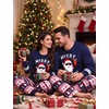 image:imageSWOMOG Christmas Couples Pajamas Sets Matching Women amp Men Long Sleeve Sleepwear Pjs Set Soft 2 Pcs LoungewearNavy Blue Santa