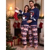 image:imageSWOMOG Christmas Couples Pajamas Sets Matching Women amp Men Long Sleeve Sleepwear Pjs Set Soft 2 Pcs LoungewearNavy Blue Santa